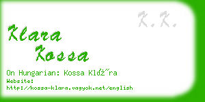 klara kossa business card